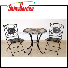 3 Piece Outdoor Garden Patio Mosaic Table and Chairs Bistro Set